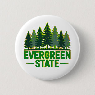 Washington Evergreen State Forest Nature Aesthetic 6 Cm Round Badge