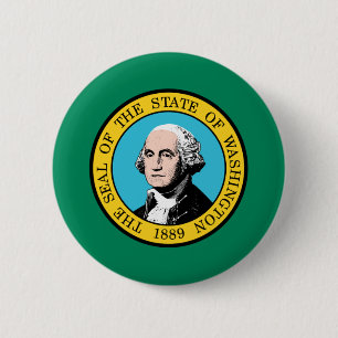 Washington Flag 6 Cm Round Badge