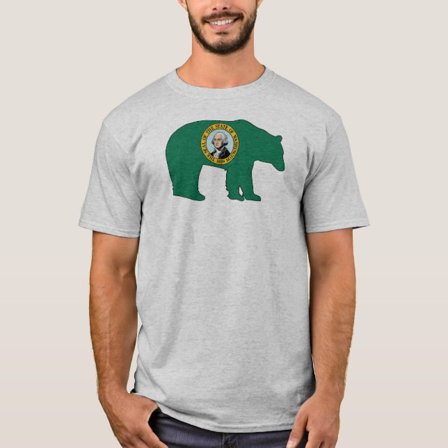 Washington Flag Bear T-Shirt (Front)