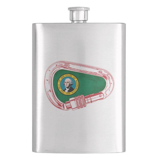 Washington Flag Climbing Carabiner Hip Flask (Front)