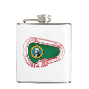Washington Flag Climbing Carabiner Hip Flask
