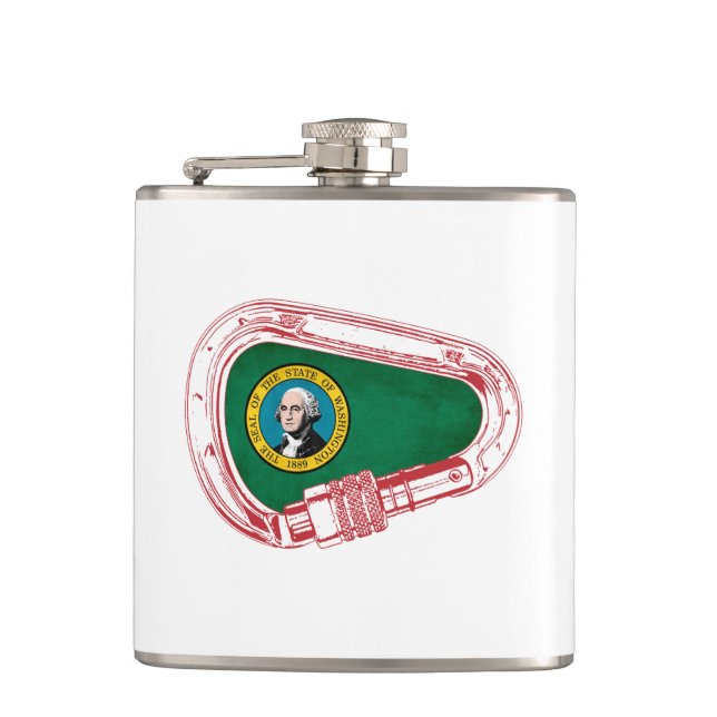 Washington Flag Climbing Carabiner Hip Flask (Front)