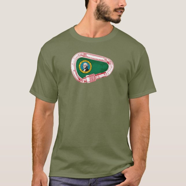 Washington Flag Climbing Carabiner T-Shirt (Front)