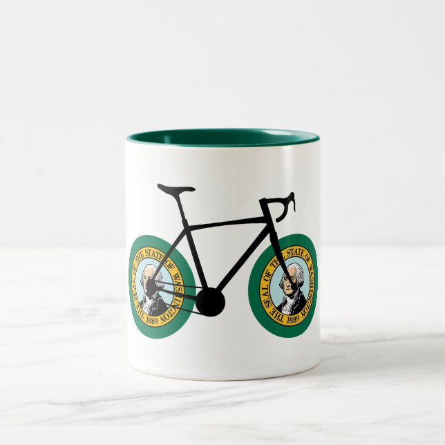 Washington Flag Cycling Two-Tone Coffee Mug (Center)