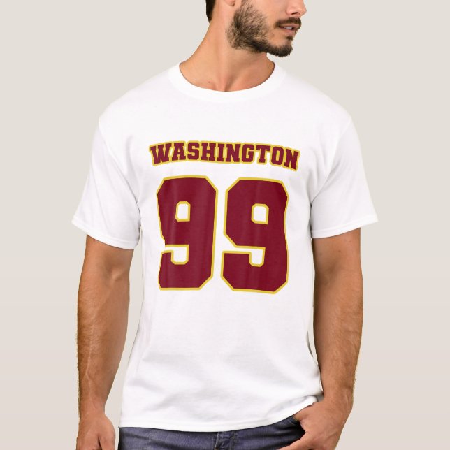 Washington Football DC Sports Team Red Numer 99, W T-Shirt (Front)