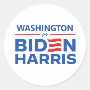 Washington for Biden Harris Classic Round Sticker