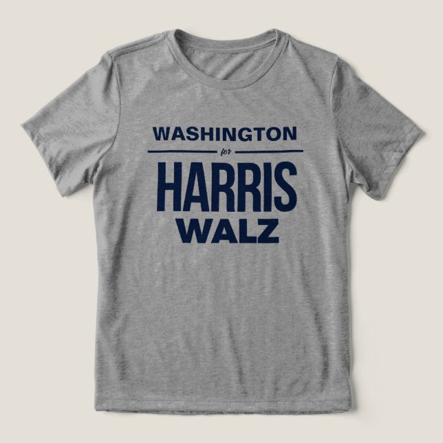 Washington for Harris Walz Tri-Blend Shirt (Design Front)