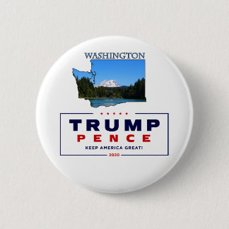 Washington for Trump Pence 2020 6 Cm Round Badge