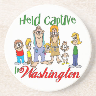 Washington Funny Trailer Park Sandstone Coaster