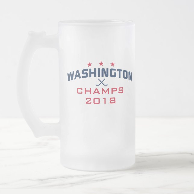 Washington Hockey Champions 2018 16oz Frosted Mug (Left)