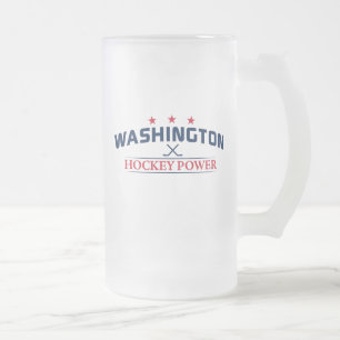 Washington Hockey Power Frosted Glass Mug