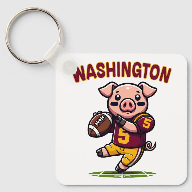 Washington Hog Football Key Ring (Front)