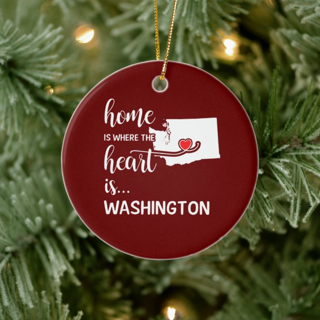 Washington home is where the heart is ceramic tree decoration (Tree)