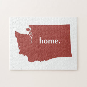 Washington home silhouette state map jigsaw puzzle