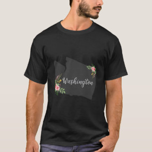 Washington Home State Hoodie Watercolor Flower Shi T-Shirt