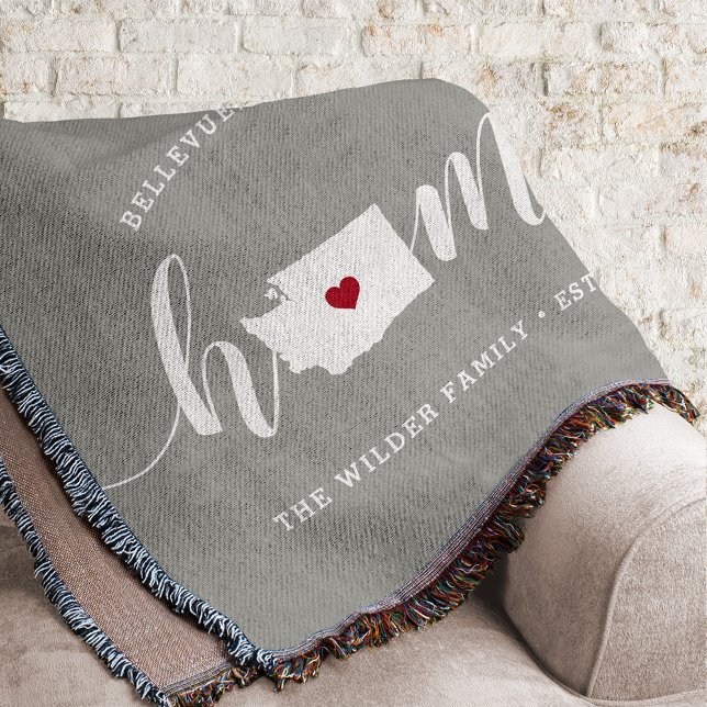 Washington Home State Personalised Rustic Throw Blanket (Creator Uploaded)
