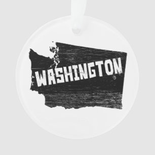 Washington Home Vintage Distressed Map Ornament