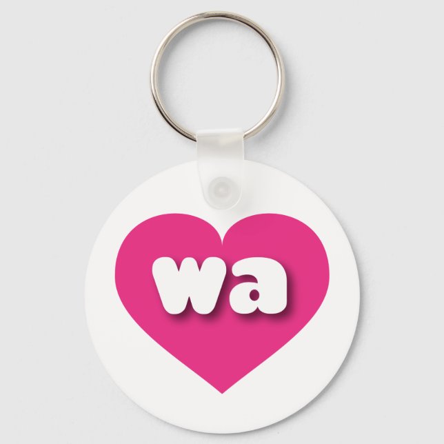 Washington hot pink heart - I love wa Key Ring (Front)