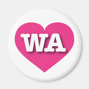 Washington Hot Pink Heart - I love WA Magnet