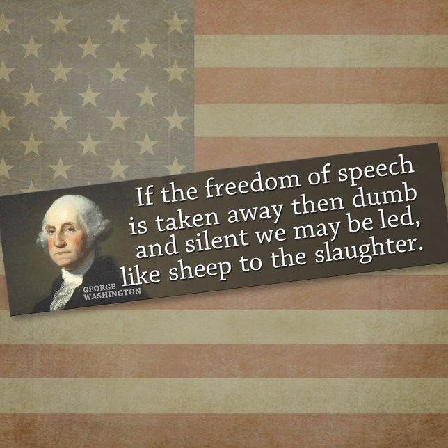 Washington: If the freedom of speech is taken away Bumper Sticker (Creator Uploaded)