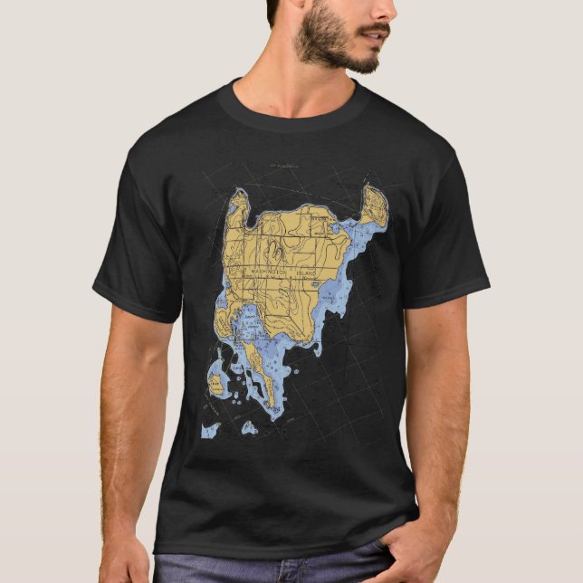Washington Island, WI Nautical Chart T-shirt (Front)