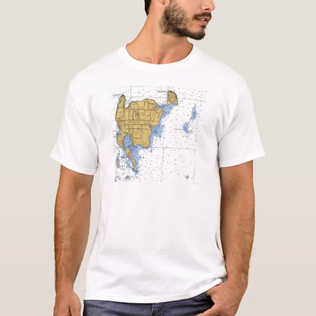 Washington Island, WI Nautical Chart T-Shirt (Front)