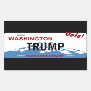 Washington license plate Vote Trump custom sticker