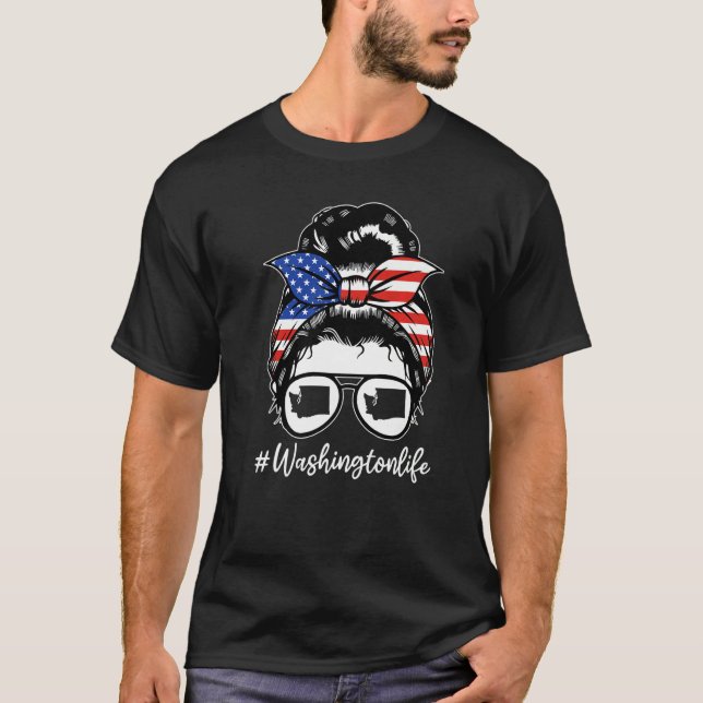 Washington Life American State Usa   T-Shirt (Front)