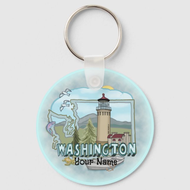 Washington Lighthouse  Key Ring (Front)