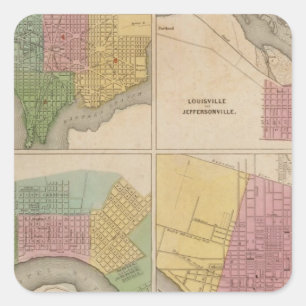 Washington Louisville and Jeffersonville Square Sticker