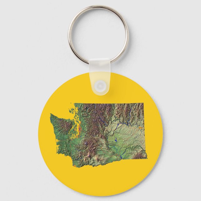 Washington Map Keychain (Front)
