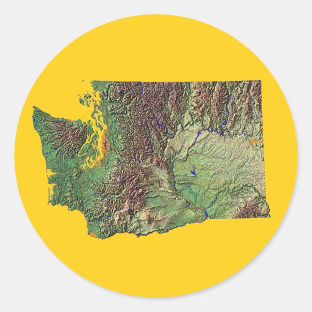 Washington Map Sticker (Front)