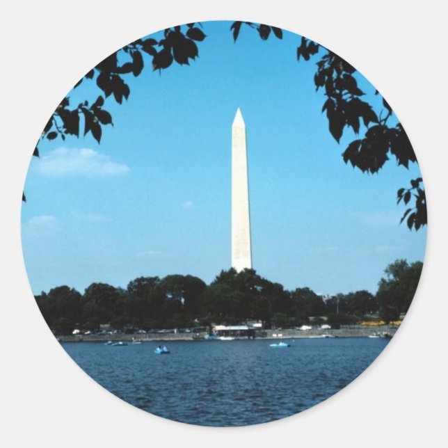 washington memorial,national capital washington dc classic round sticker (Front)