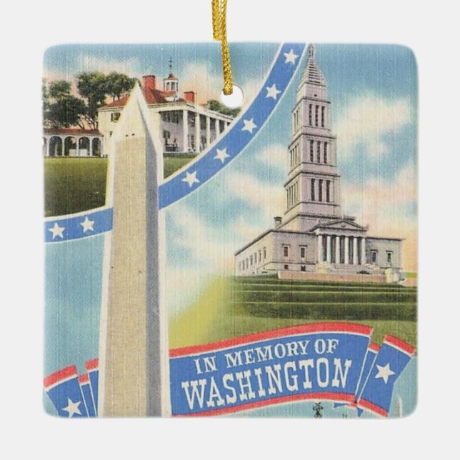 Washington Memory Tribute Ceramic Ornament (Front)