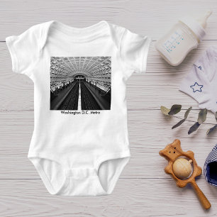 Washington Metro Station Looking at the Rails Baby Bodysuit
