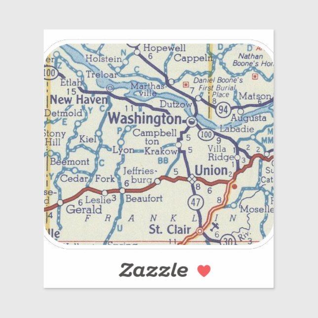 Washington Missouri Vintage Map (Sheet)
