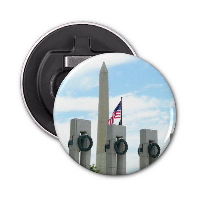 Washington Monument and WWII Memorial in DC Bottle Opener (Front)