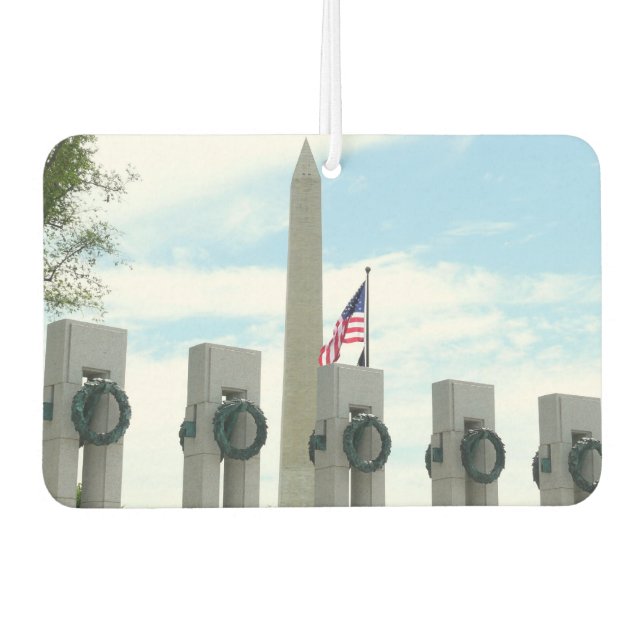 Washington Monument and WWII Memorial in DC Car Air Freshener (Front)