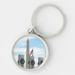 Washington Monument and WWII Memorial in DC Key Ring