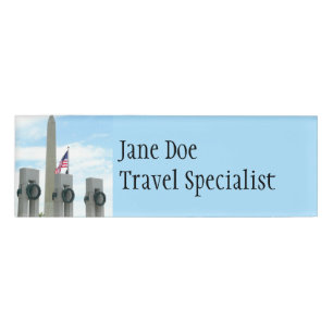 Washington Monument and WWII Memorial in DC Name Tag