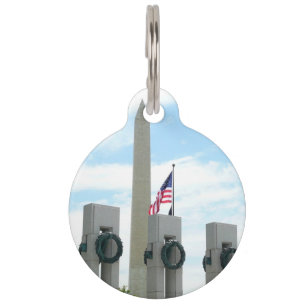 Washington Monument and WWII Memorial in DC Pet Tag