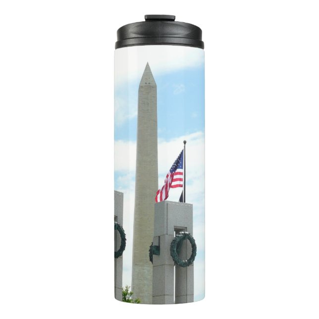 Washington Monument and WWII Memorial in DC Thermal Tumbler (Front)