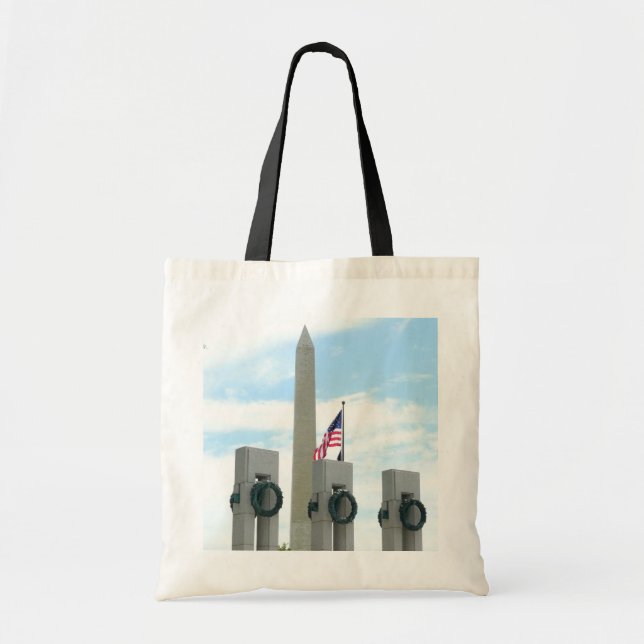 Washington Monument and WWII Memorial in DC Tote Bag (Front)
