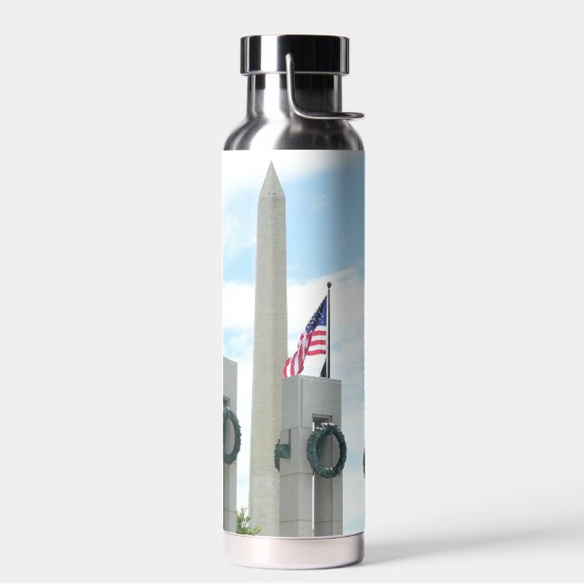 Washington Monument and WWII Memorial in DC Water Bottle (Left)