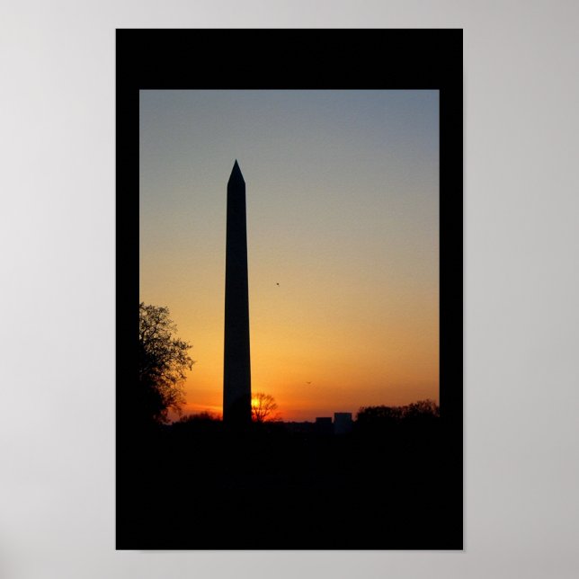 Washington Monument at Dusk Poster (Front)