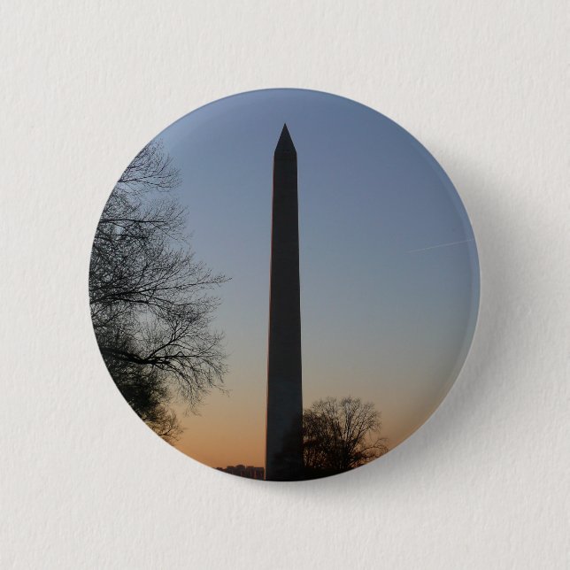 Washington Monument at Sunset in DC 6 Cm Round Badge (Front)
