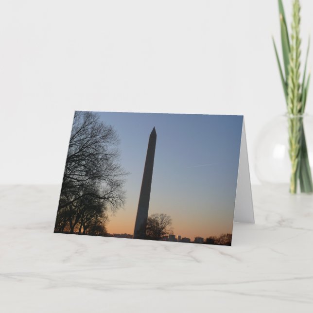 Washington Monument at Sunset in DC Card (Front)