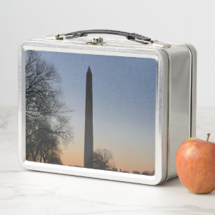 Washington Monument at Sunset in DC Metal Lunch Box