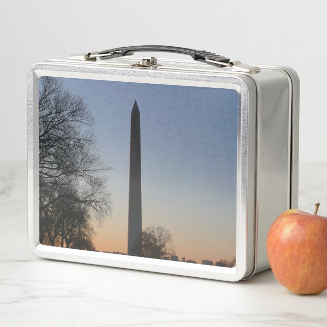 Washington Monument at Sunset in DC Metal Lunch Box (In Situ)