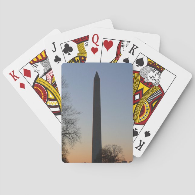 Washington Monument at Sunset in DC Playing Cards (Back)
